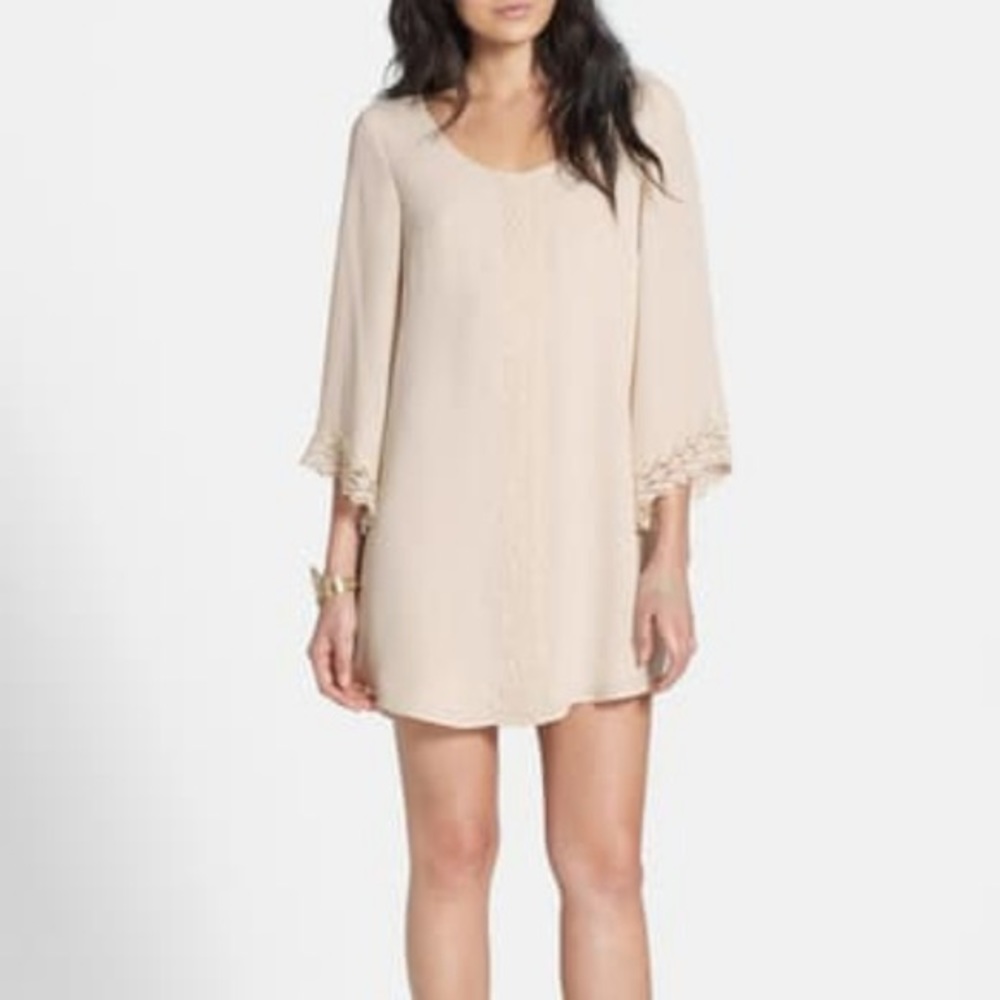 Cream lace shirt dress